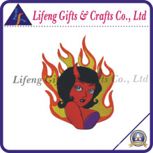 Girl Flames Laser Cut Patch Backing de Ferro